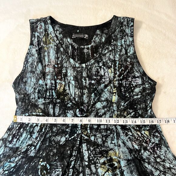 Spirit Of Courage Nnamdi Ibenagu Dress African Batik Tie Dye Sz S Black Teal - Picture 9 of 10